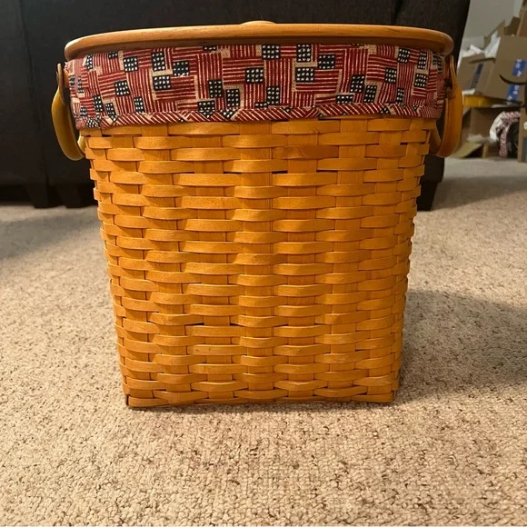 Longaberger Large Patriotic Flag Basket ‘99 Old Glory W/liner And Lid. NWOT - Picture 3 of 9